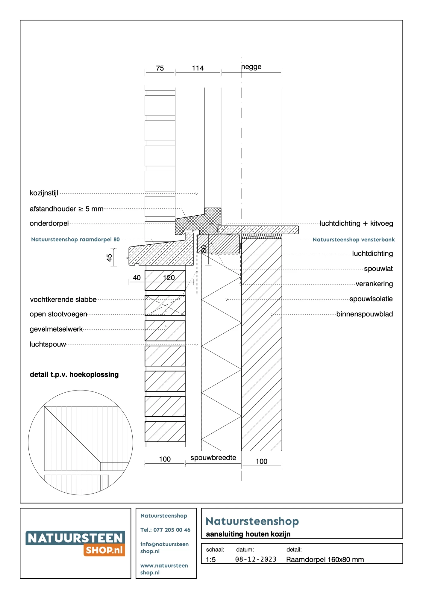 natuursteenshop Raamdorpel Hardsteen blauwgrijs 80 (91)